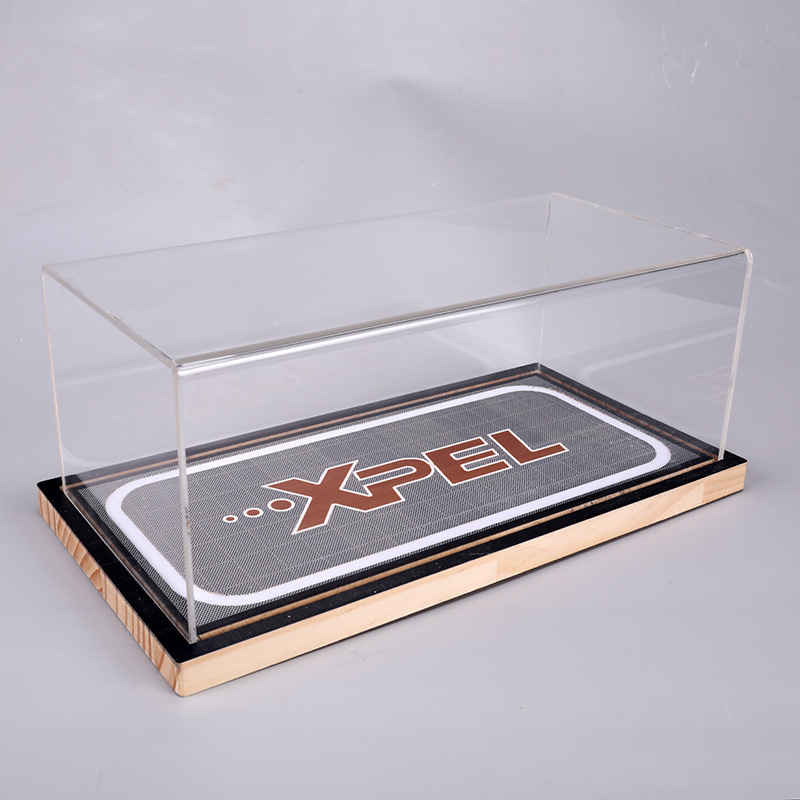 1/18 car model storage box hot bending integrated transparent acrylic display box with light bottom model storage box