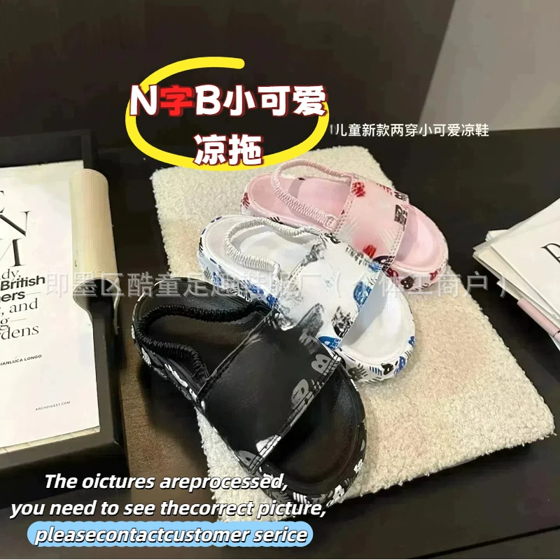 Летние детские шлепанцы LX003 N-образной формы, легкие, двусторонние, для мальчиков и девочек, сандалии для малышей, нескользящие, в корейском стиле, модные