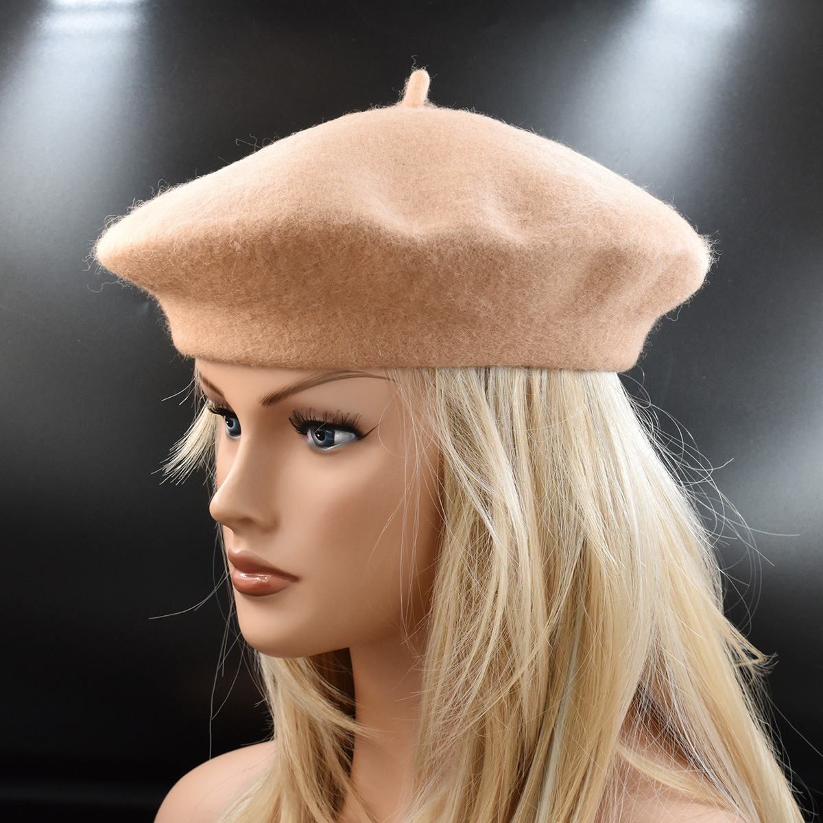 Boina de lana premium unisex para mujer, gorro de pintor vintage para otoño/invierno, gorro de vendedor de periódicos rosa_voghion.com