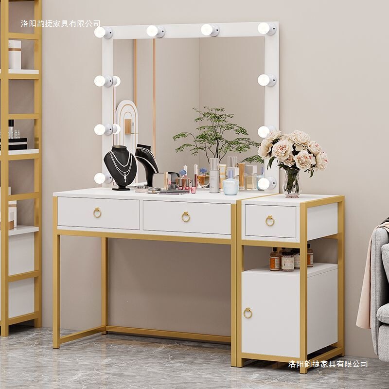 Internet Celebrity Light Luxury Photo Studio Dressing Table with Lights, Hair Salon, Beauty Salon, Bridal Shop Makeup Table, Training School Makeup Desk Internet Celebrity Light Luxury Photo Studio Dressing Table with Lights, Hair Salon, Beauty Salon, Bridal Shop Makeup Table, Training School Makeup Desk