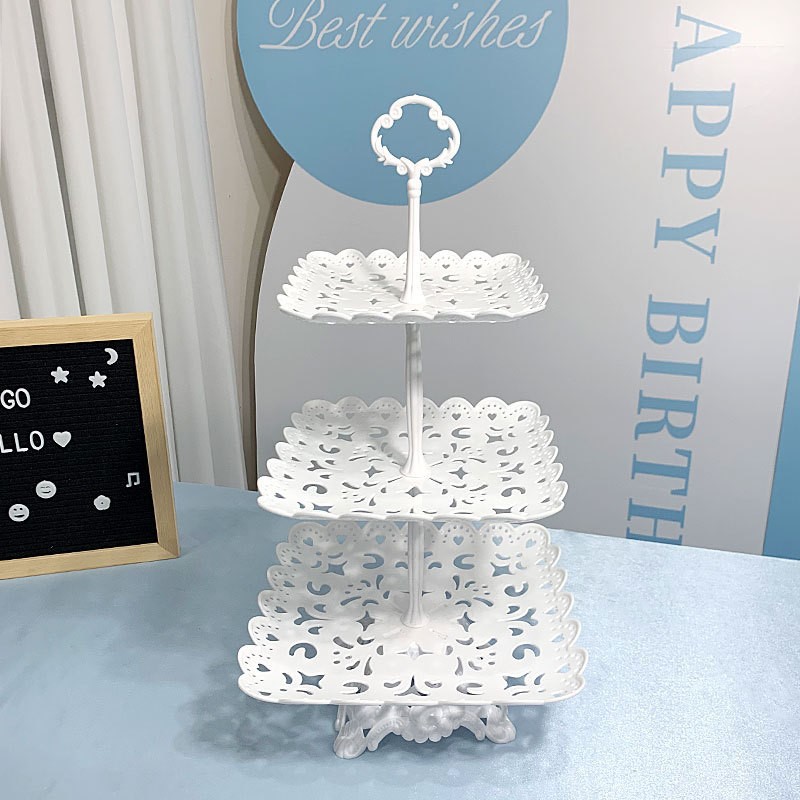 Tabla de descanso de té bandeja de pastel de aniversario decoración tabla de postres estante de exhibición de té de la tarde estante de dulces platos de recepción