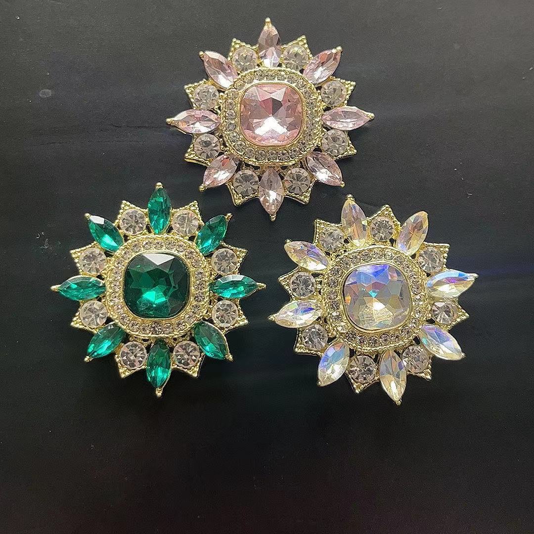 El estilo europeo y americano transfronterizo de alta calidad sol taladro perforación banda de cabello accesorios de ropa accesorios de joyería material DIY broche de mano image 4