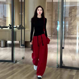 韩版小个子休闲运动风春秋穿搭2025今年爆款修身卫衣女装两件套女