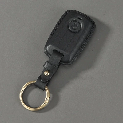 Suitable for New Yamaha Xmax300 Motorcycle Key Cover 2025 Nvx155 Shell Nmax155 Leather Buckle (Car key bag) - black-style-b-round-buckle