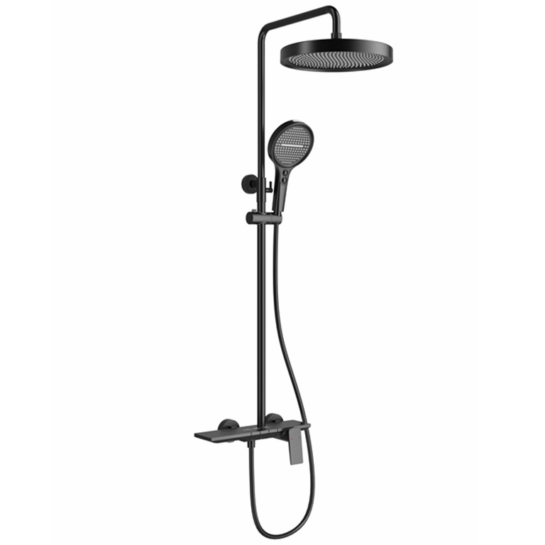 Juego de ducha de cobre transfronterizo, pistola, crema gris, juego de ducha blanca, proyecto de hotel para el hogar, barra elevadora, baño sobrealimentado