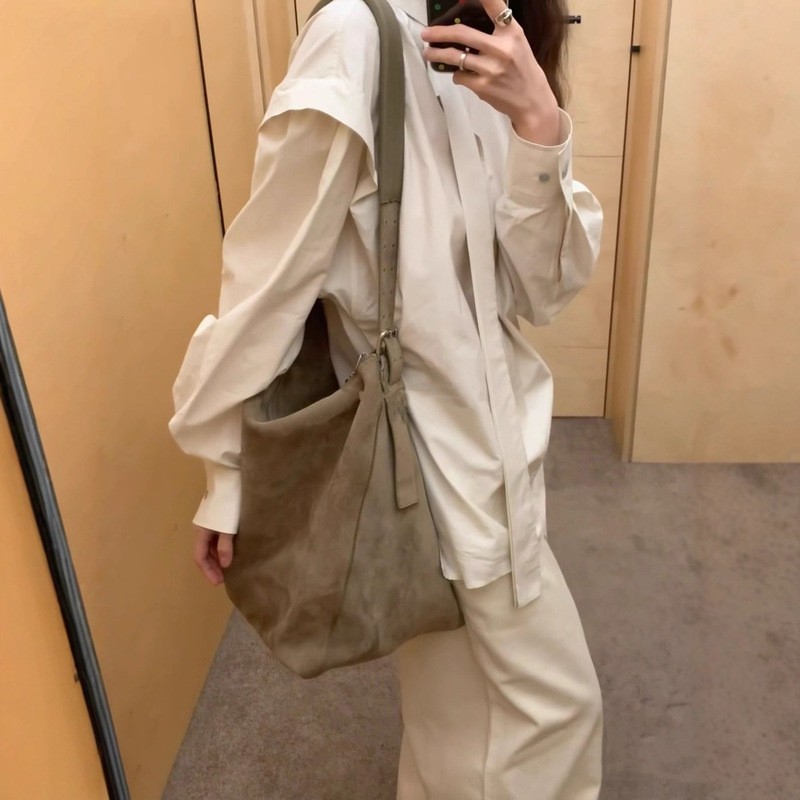 Matching Lem Front and Back Two-Wear Ribbon Waist Bat Sleeve Shirt Wide V Neck High Collar Shirt Top Women's Retro