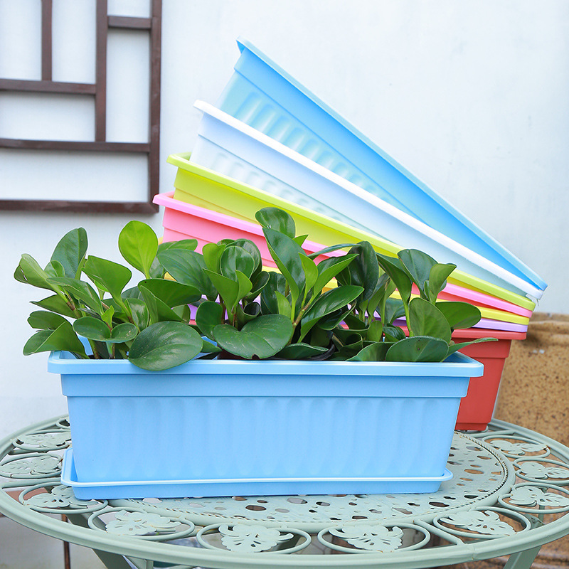 Balcón maceta de vegetales con mucha carne maceta de plantas verdes macetas rectangulares macetas de plástico de resina gruesa fabricantes