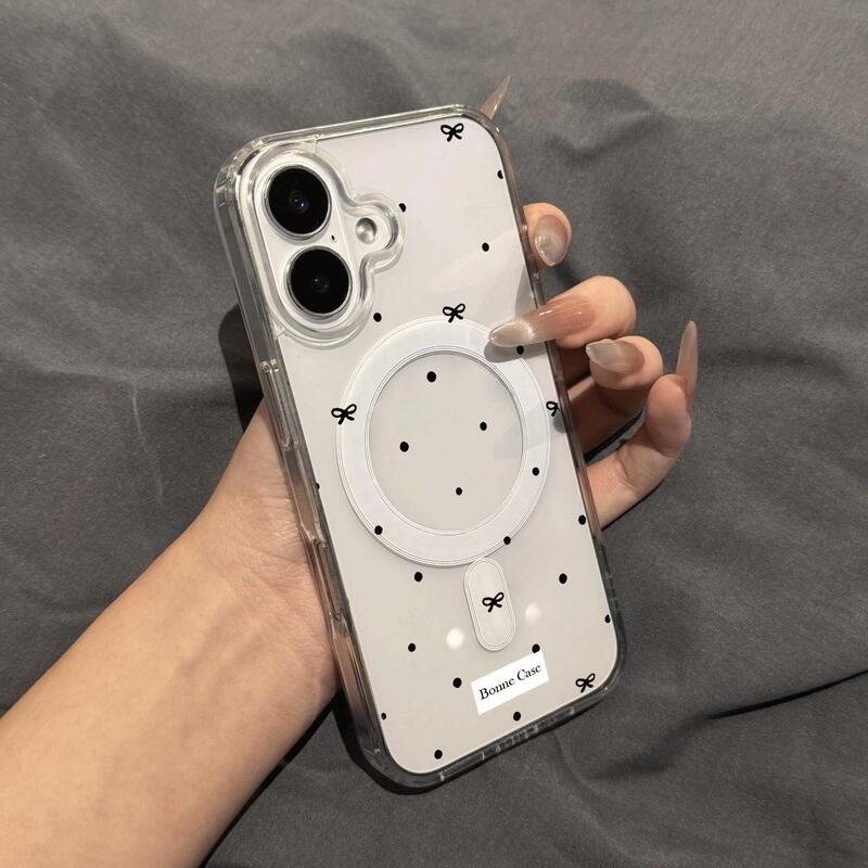 Bow Tie Polka Dot Design Suitable for Apple 17 Pro Max Phone Case 17 16 Transparent Magnetic 11 Touch Button 14 Pro Bow Tie Polka Dot Design Suitable for Apple 17 Pro Max Phone Case 17 16 Transparent Magnetic 11 Touch Button 14 Pro