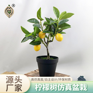 Simulated Green Plant Potted Lemon Tree Home Decoration Auspicious Fruit Living Room Ornaments Simulated Lemon Tree Green Plant Potted Plant