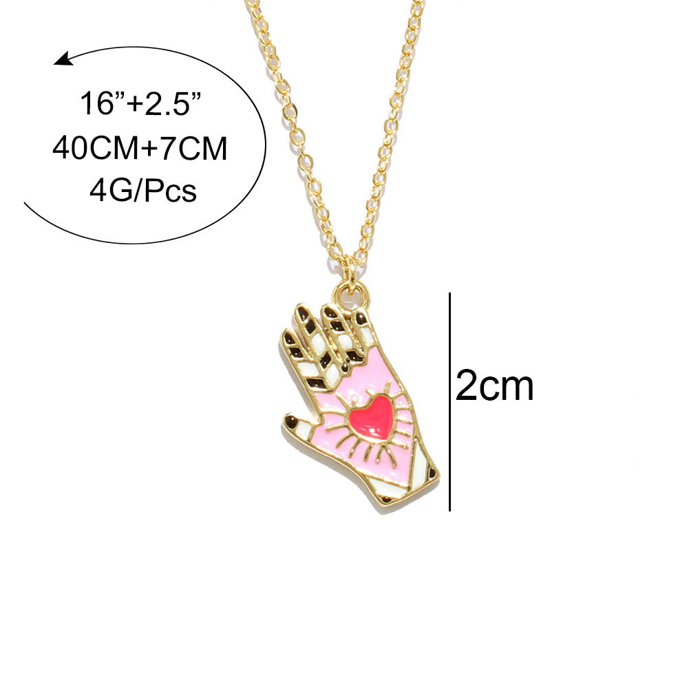 Fashion Copper Simple Cute Clavicle Chain Palm Pendant Necklace display picture 1