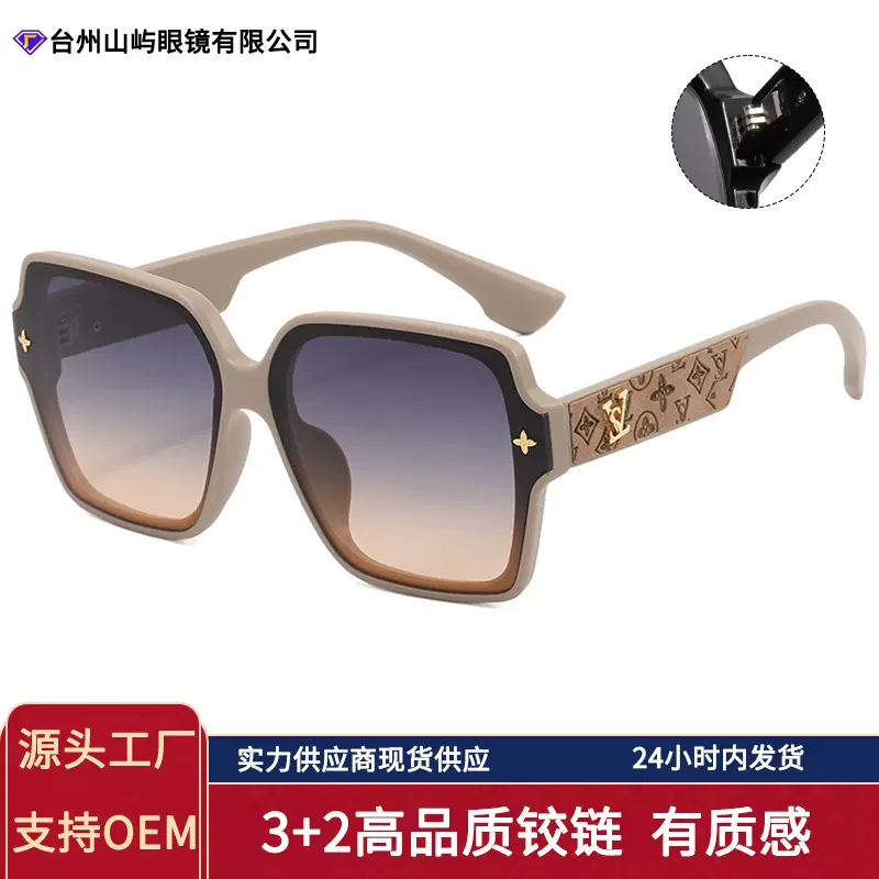 跨境新款太阳镜大框方形个性时尚皮腿设计网红女士墨镜潮流眼镜男