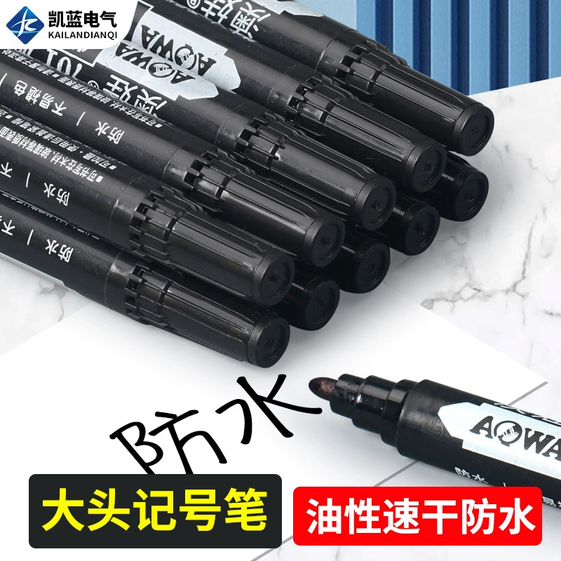 Черный маркер с толстым наконечником, водостойкий маркер на масляной основе, толстый маркер для экспресс-доставки и логистики, долговечные чернила.