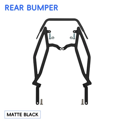 pipe bumpers, rear rack anti-collision – Motorcycle bumper - matte-blackreinforced-rear-bumper