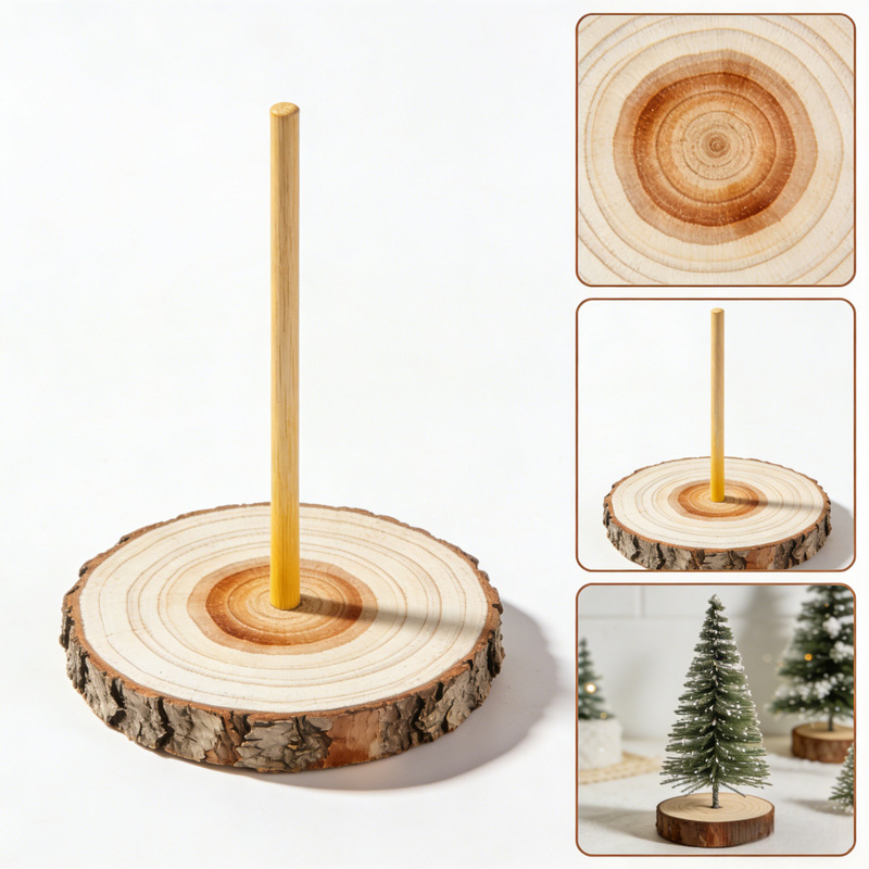 Pine Wood Log Slices Christmas Tree Base with Holes for Decoration Christmas DIY Materials Base Support Factory Wholesale Spring Festival Decorations Pine Wood Log Slices Christmas Tree Base with Holes for Decoration Christmas DIY Materials Base Support Factory Wholesale Spring Festival Decorations