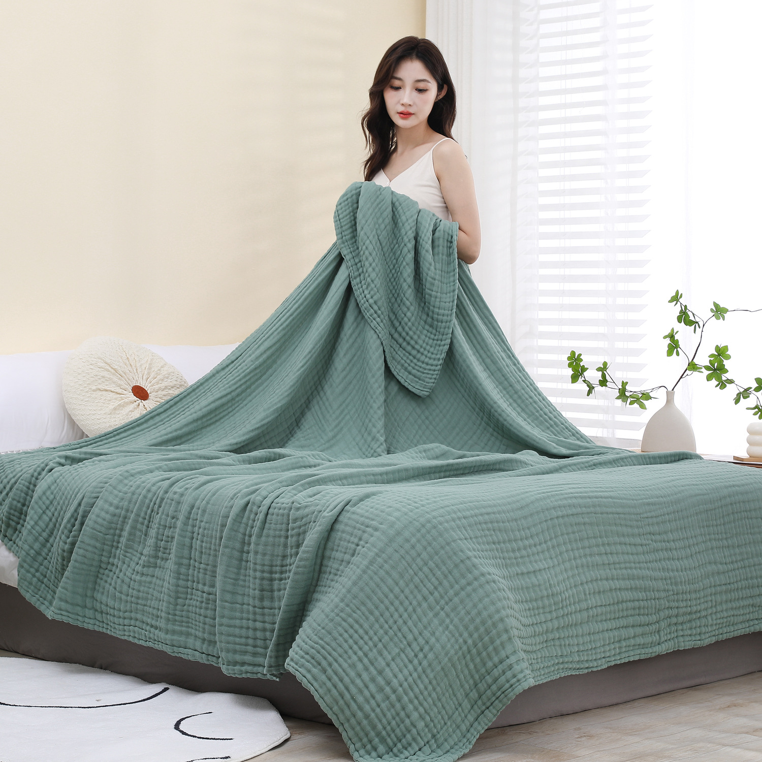 Toallas de algodón de gaza se engrosan cuatro estaciones cubierta de cama absorbente universal gran toalla de baño siesta manta de aire acondicionado transfronteriza al por mayor bebé