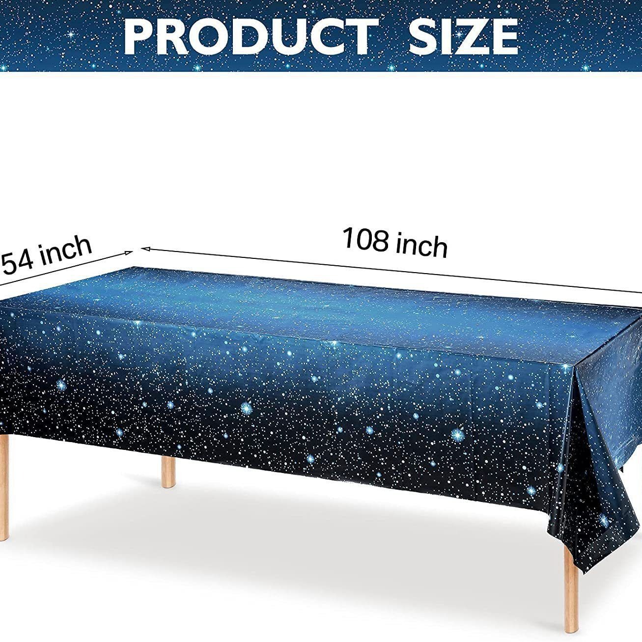 Purple Starry Sky Tablecloth Birthday Party Space Children's Waterproof and Oilproof Disposable Decorative Supplies Festival