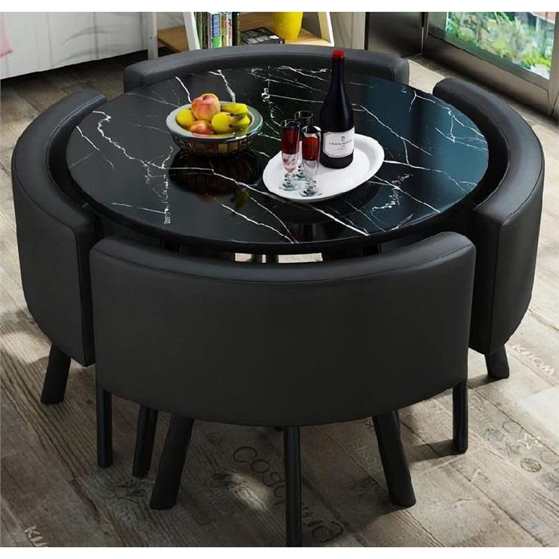 Conjunto de mesa y sillas para recepción, mesa de negociación, mesa y sillas para recepción de tienda, mesa redonda pequeña de oficina, estilo empresarial