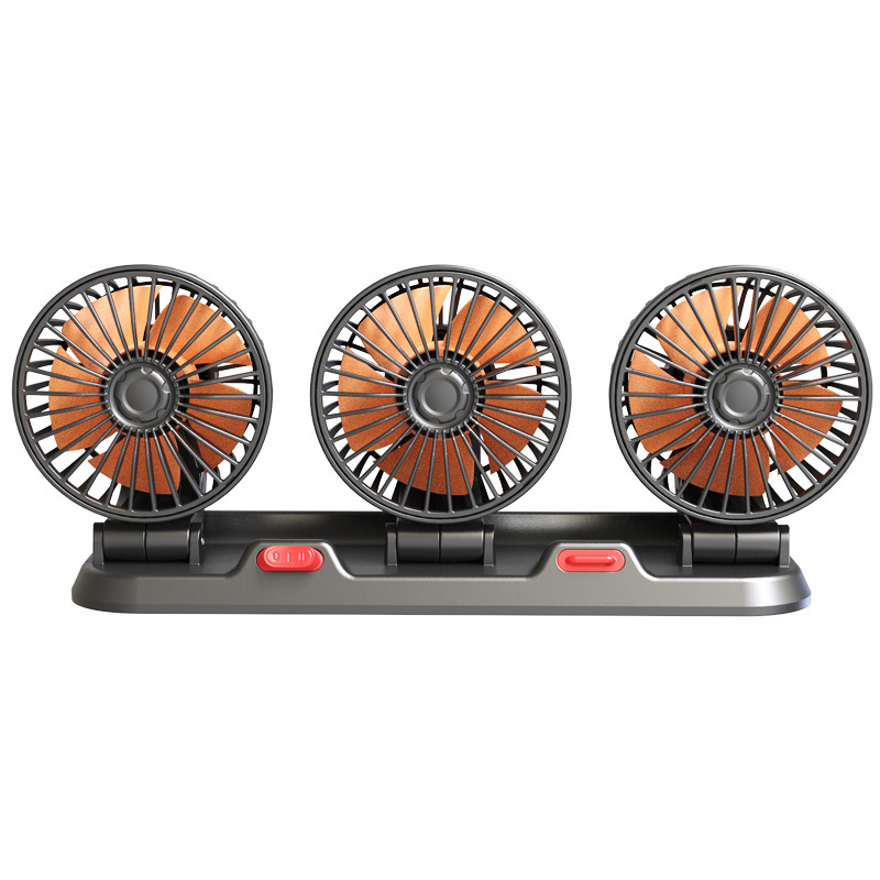 車載ファン24v大型トラック12v自動車usb充電強力三頭扇風機静音折り畳みクロスボーダー|undefined