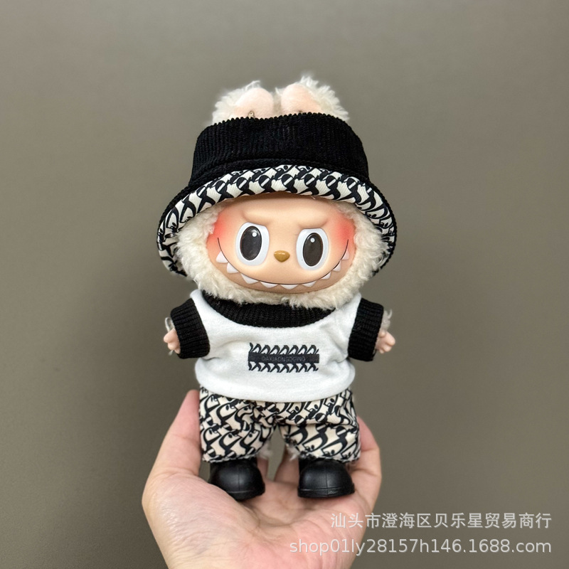Labubu ラブブベビー服第一世代と第二世代 17 センチメートルビニール人形ペンダントぬいぐるみ服スーツスカート|undefined
