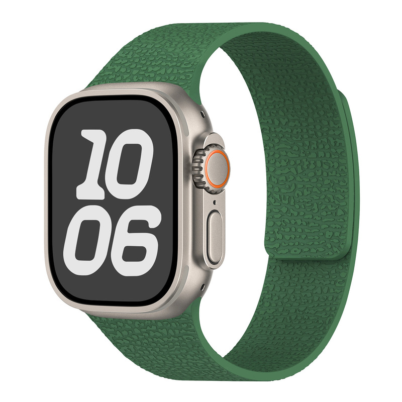 Apple Watch1-11世代/Ultra1-3/SE3に適しています。ライチ柄のソフト磁性シリコンストラップです。|undefined