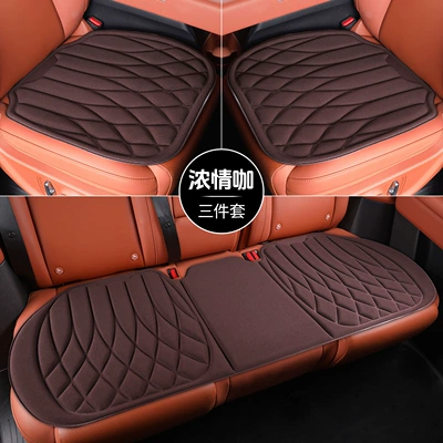 Molding, Breathable, Non-Slip, Universal Car – Seat cushion, seat cover - checkered-style-passionate-coffee-three-piece-set