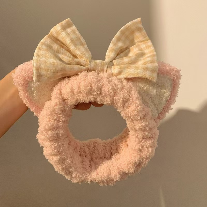 ぬいぐるみ洗顔ヘッドバンド、女性用フェイシャルマスク、洗顔ヘッドバンド、防水防湿ヘッドバンド、ヘッドバンド、ヘアアクセサリー|undefined