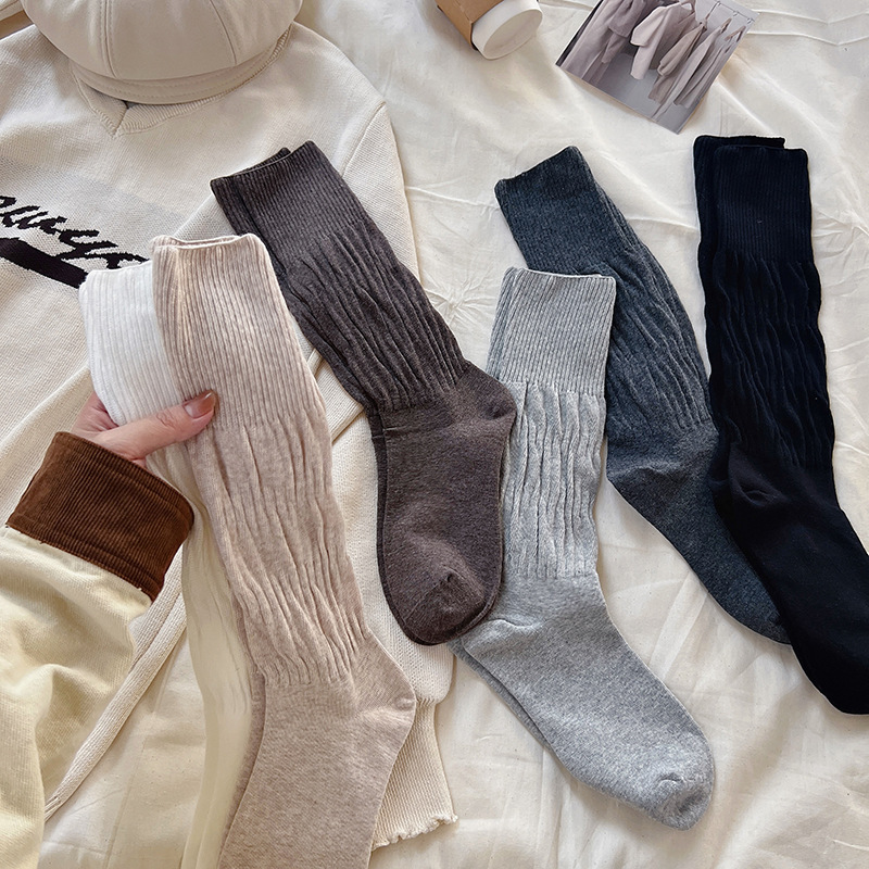 Autumn and Winter Showdown Shock Socks Children's South Korea Ins Fashionable Pleated Stacked Socks Japanese Style All-match Slimming Stockings Autumn and Winter Showdown Shock Socks Children's South Korea Ins Fashionable Pleated Stacked Socks Japanese Style All-match Slimming Stockings