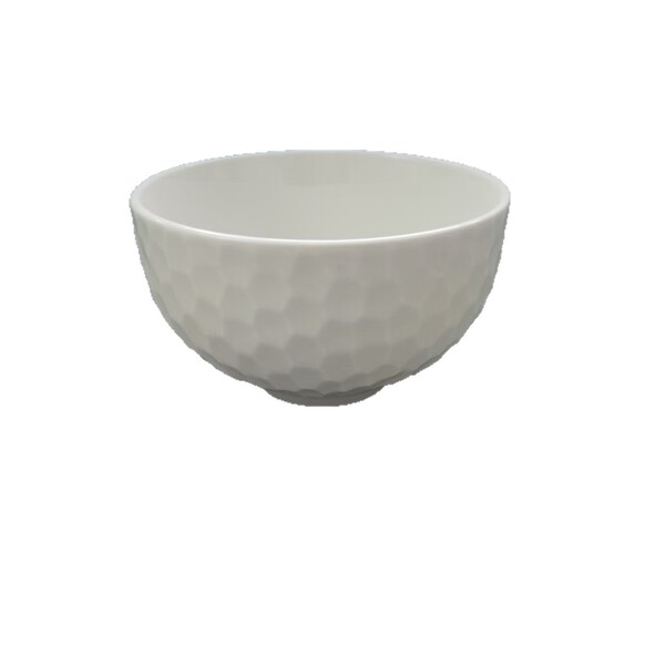 Nordic light luxury pure white relief ceramic bowl home eating bowl…