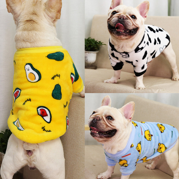 Leopard Print Large Dog French Bulldog Small Puppy Autumn/Winter Warm Sleepwear Jacket Pet Supplies Cat Two-Legged Clothes