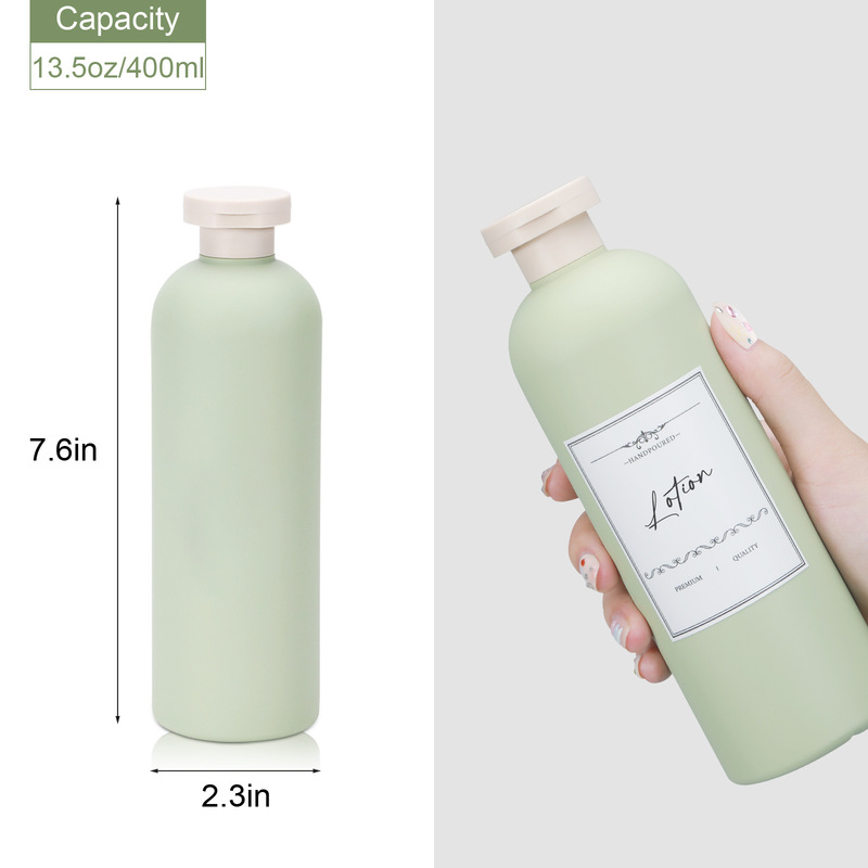 亚马逊热销PE毛绒软料绿分装瓶按压乳液瓶洗手液沐浴露瓶塑料空瓶|undefined