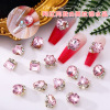 Fuchsia three dimensional metal decorations with rhinestones for manicure, nail decoration, internet celebrity, new collection