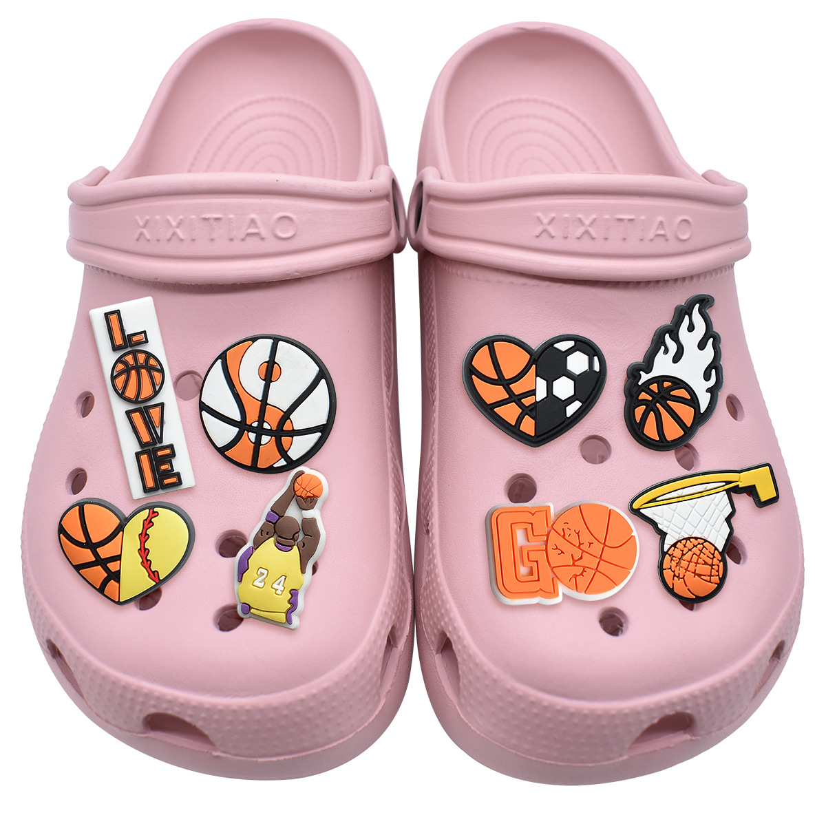 Fabricantes directos zapatos de baloncesto accesorios de flores DIY extraíble suave zapatos de PVC Accesorios de flores Accesorios