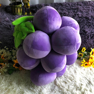 High-Quality Purple Cartoon Q Fat Grape Doll Popular Fruit Pillow Cushion Ins Plush Toy as a Gift
