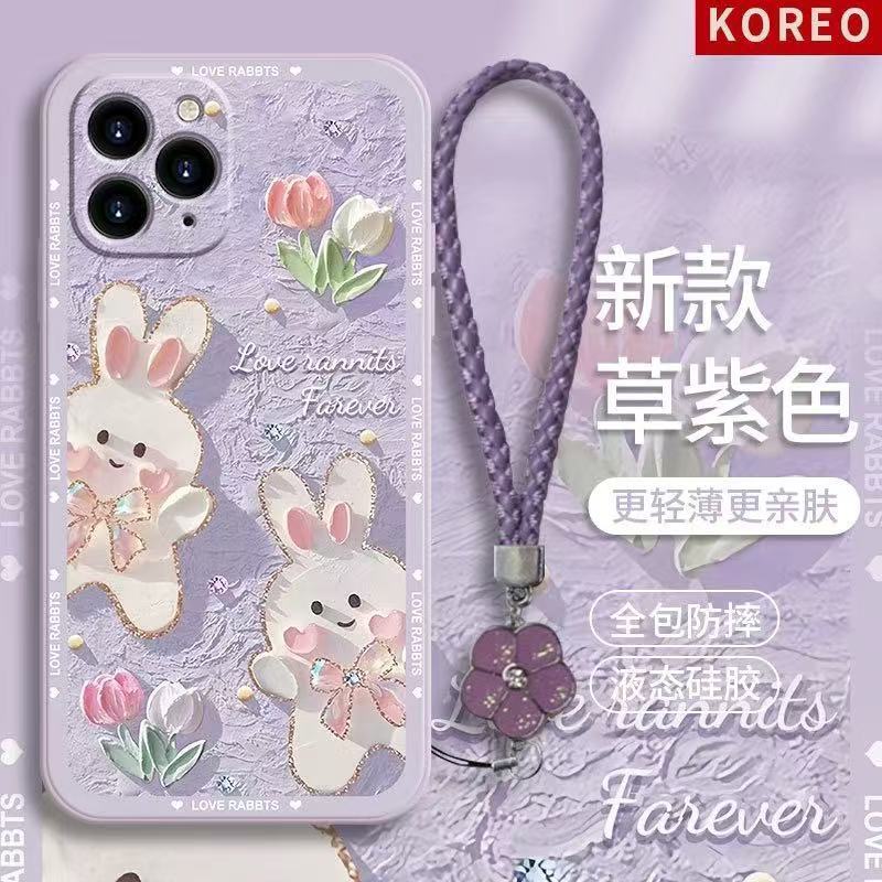 适用OPPOReno14手机壳A5活力版全包边卡通可爱兔子保护套简约女款|undefined