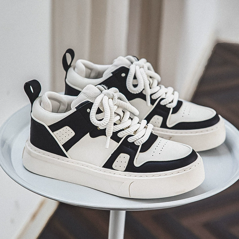 Японская обувь в стиле ретро до середины верха 2023, зимняя нишевая Новая мужская обувь на толстой подошве, увеличивающая рост, Рабочая обувь для пар, повседневная обувь