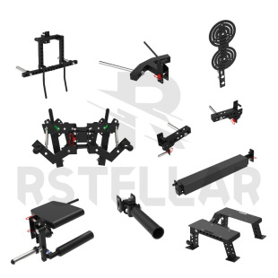RSTELLAR Squat Frame Attachment Parallel Bars Arm Flexure Push Arm Fly Shoulder Side Flat Clip Chest Leg Flexure T Bar Barrel