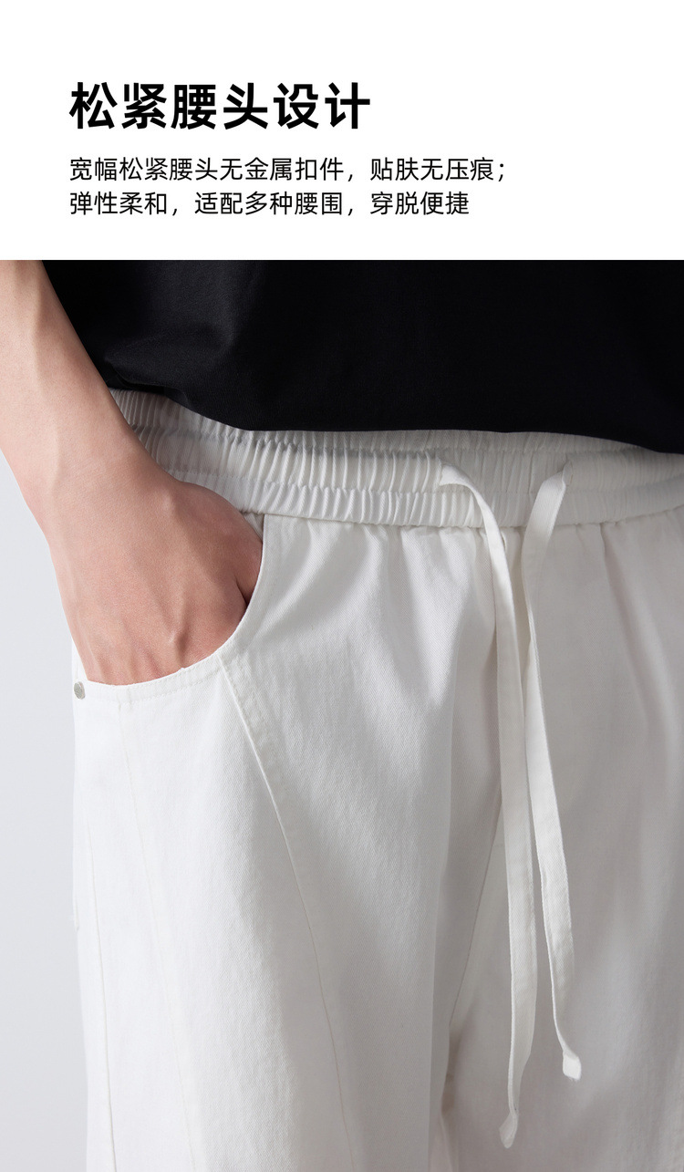 Quần jean nam ống rộng phong cách Mỹ chất liệu cotton — đen chi tiết 5