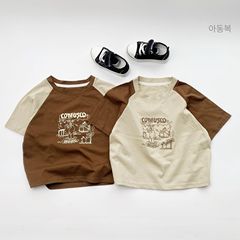 Boys' Summer Printed Short-Sleeve T-Shirt 2024 New Children's Unisex Small/Medium Kids Printed Cartoon Cotton T-Shirt