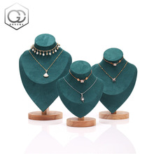 厂家实木项链展示架手链吊坠饰品摆放架人像模特脖子柜台展示道具