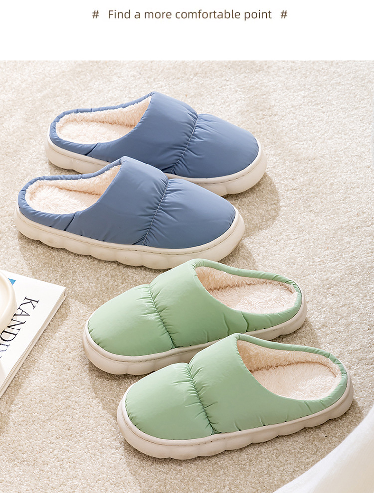 Neue Herbst- und Winter-Baumwoll-Hausschuhe für Liebhaber mit dicker Sohle und rutschfester, warmer Plüsch-Hausschuhe für Männer und Frauen_voghion.com