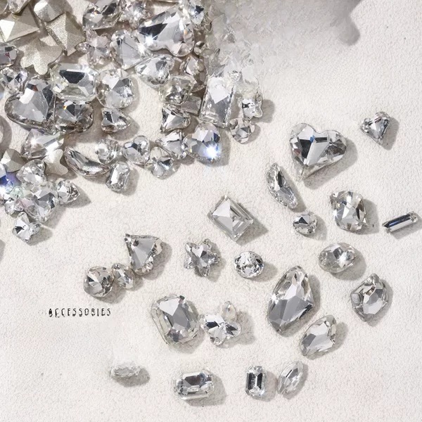 Bulk Nail Art Rhinestones, Super Shiny K9 Pointed-Bottom Shaped Rhinestones, Mixed Styles Nail Art Diamond Decorations, Nail Art Accessories Pointed-Bottom Rhinestones
