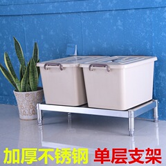 不锈钢单层防潮支架厨房隔板架垫高落地置物架家用灶台架米张张