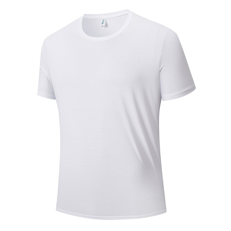 Ropa de trabajo de verano camiseta de hielo de secado rápido cuello redondo logotipo de manga corta ropa de trabajo corporativa deportiva image 6