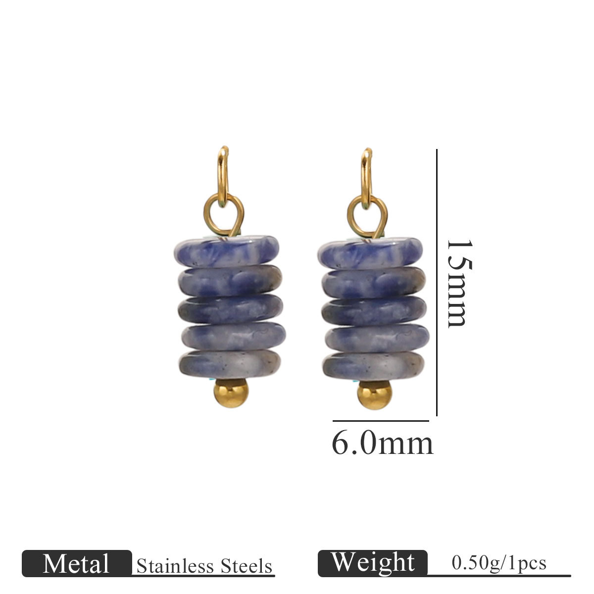 Acero inoxidable ojo de tigre piedra piedra natural perlas DIY joyería hecha a mano cuentas pendientes pulseras accesorios