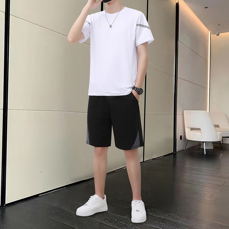 2026 New Men's Casual Sports Suit Summer Running Plus Size Short-Sleeve T-Shirt for Fat Men