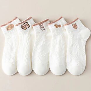 Socks Women's Socks Spring and Summer Thin ins Trend Popular Cute White Cartoon Boat Socks Shallow Mouth Japanese Style Invisible Socks