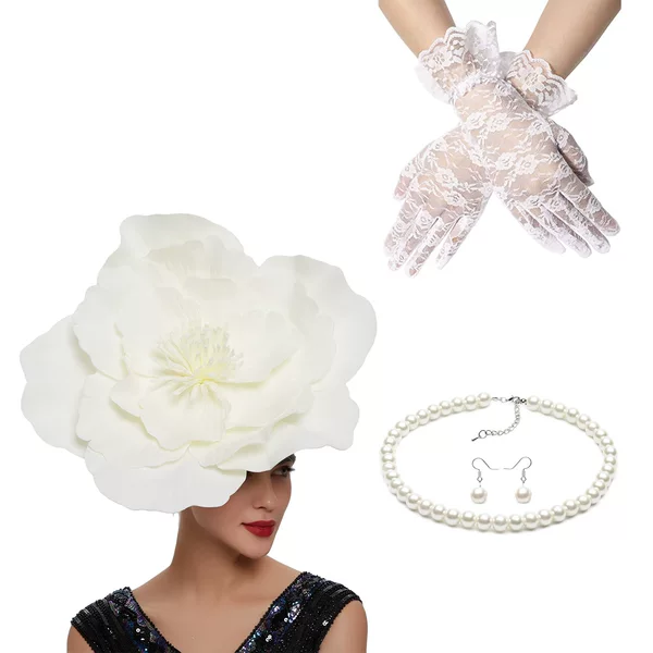European and American fashion exaggerated flower bridal ball photography big flower Jockey Club headband top hat Christmas headdress hair accessories suit