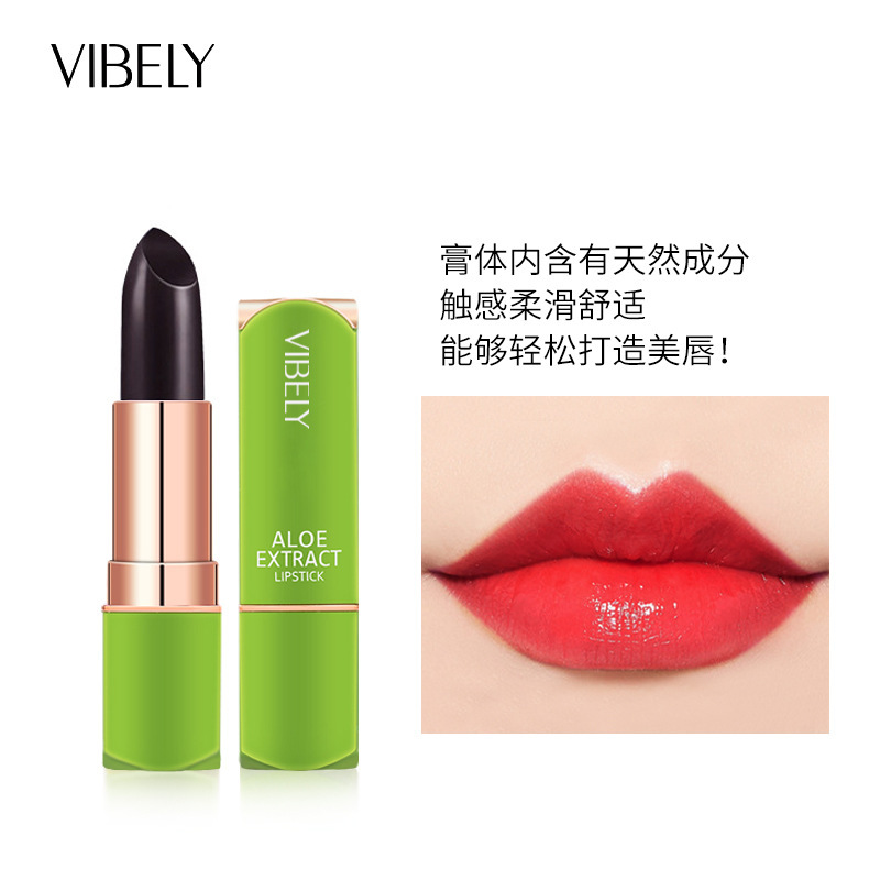 VIBELY Aloe Vera warm Color changing Jelly lipstick Lip care lasting non-stick cup lip protection moist Moisturizing