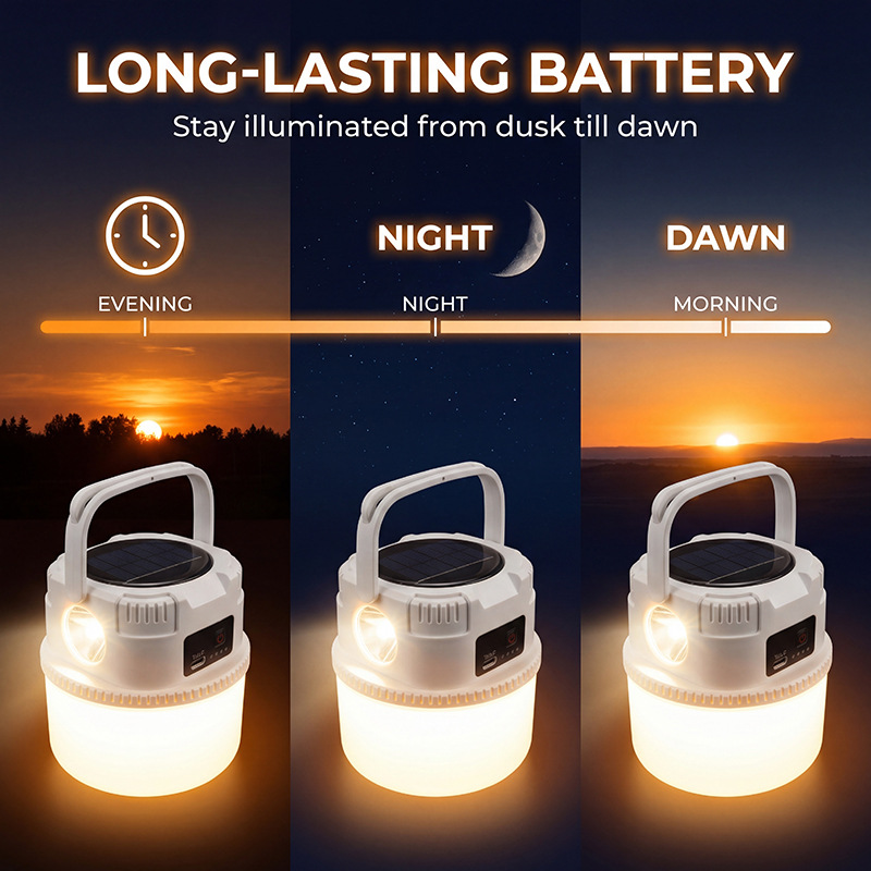 Solar Camping Lantern With Emergency Light For Outdoor Lighting_voghion.com