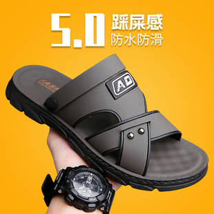 2025 Men's Sandals Summer Casual Beach Shoes Men's Korean-style Soft Bottom Non-slip Waterproof Outer Wear Dual-purpose Men's Sandals